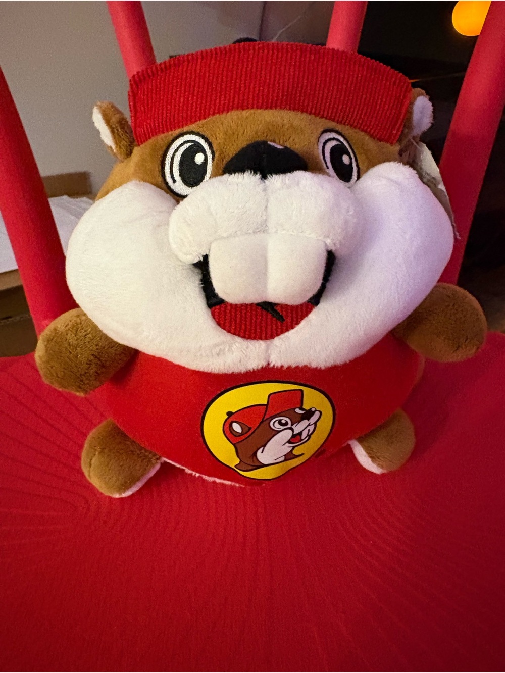 Kids Plush Toy buc-ee the beaver. Fat in Red Outfit - Cute Soft Stuffed Animal